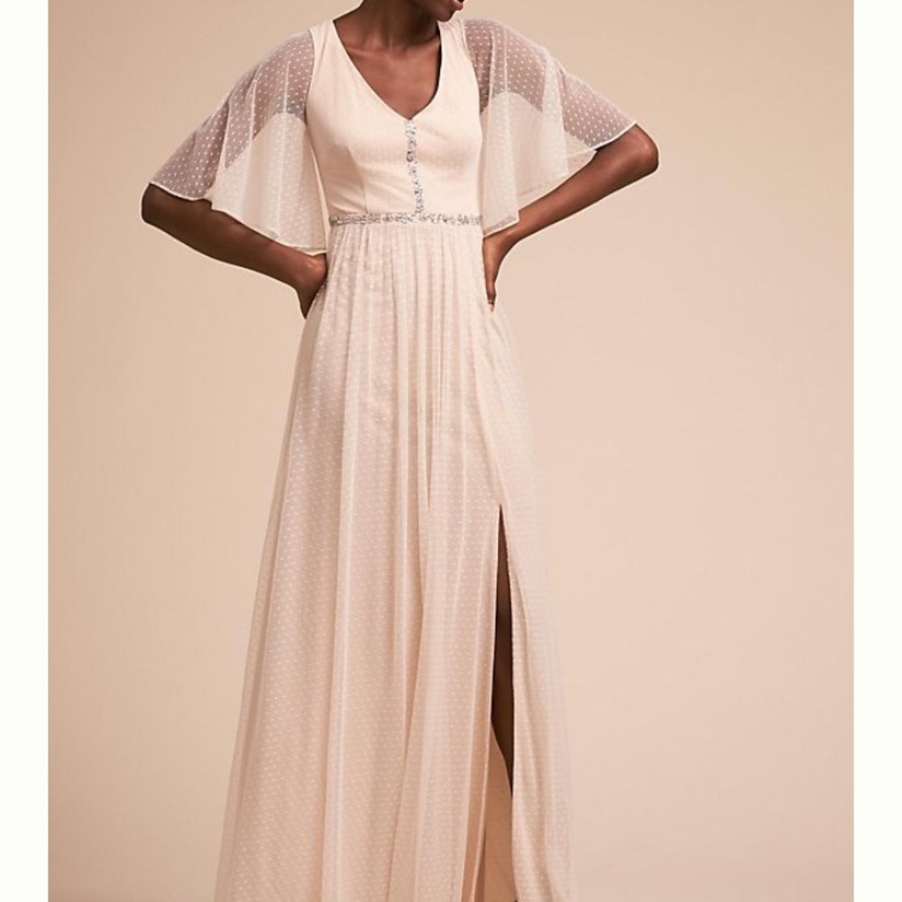 NWT Anthropologie gown with mesh and jewel detail